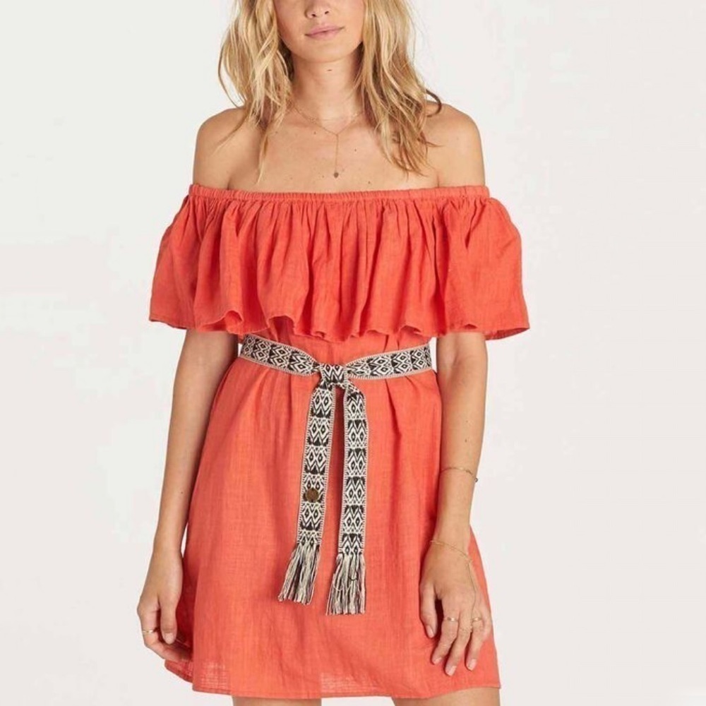 NWT Billabong Mi Bonita Gauze Ruffle Overlay Mini Dress